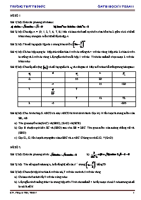Ôn thi học kì 1 Toán 11 - Trường THPT Thủ Đức